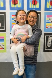 Pre-school student with their parent.